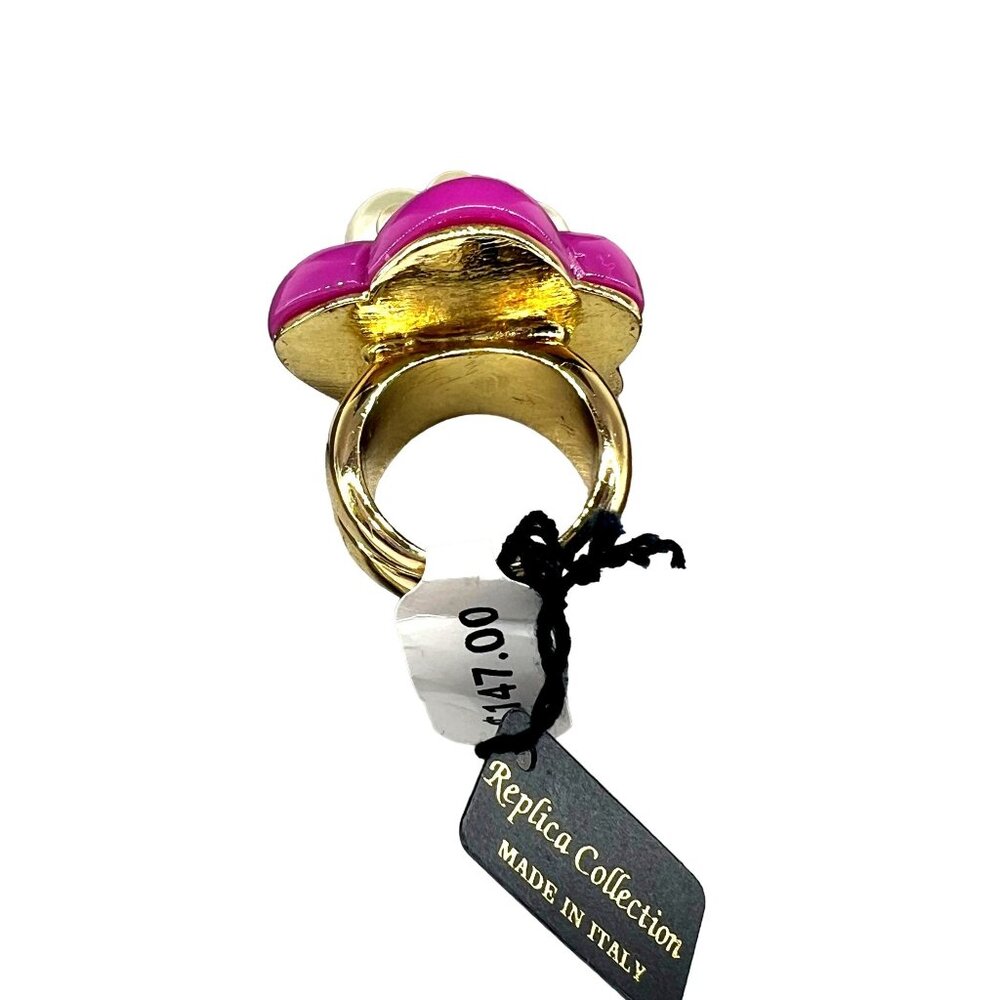 Stylish Purple and White Pearl Cocktail Ring Size 7 - Picture 2 of 4